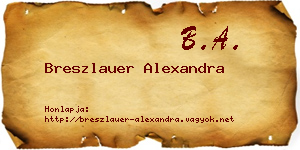 Breszlauer Alexandra névjegykártya